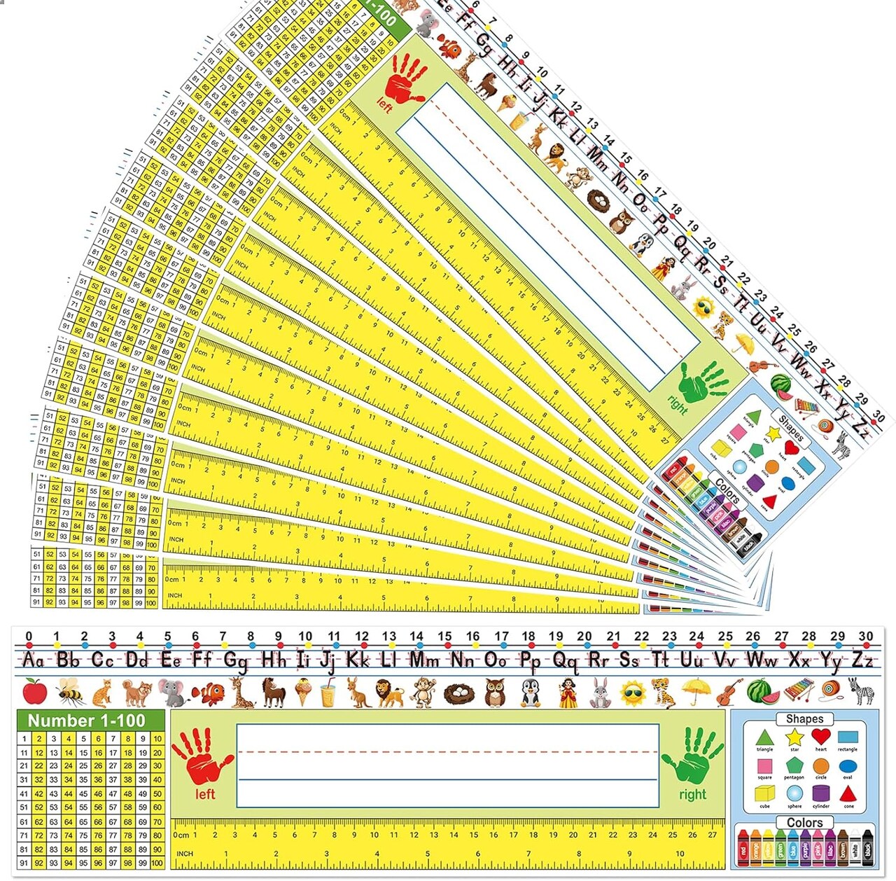 36 Pack Self Adhesive Name Tags for Classroom Alphabet Letters - Yellow